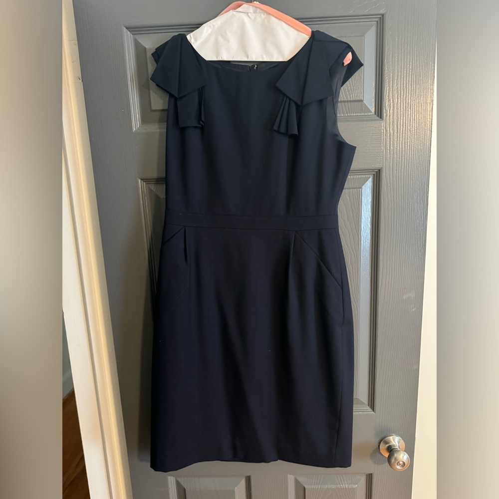 JCrew navy sleeveless knee length dress